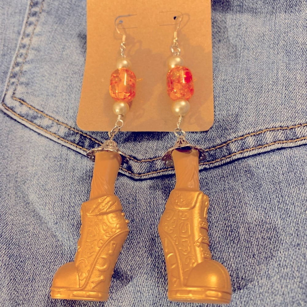 Handmade Monster Doll Feet Drop/Dangle Earrings Unique Cute